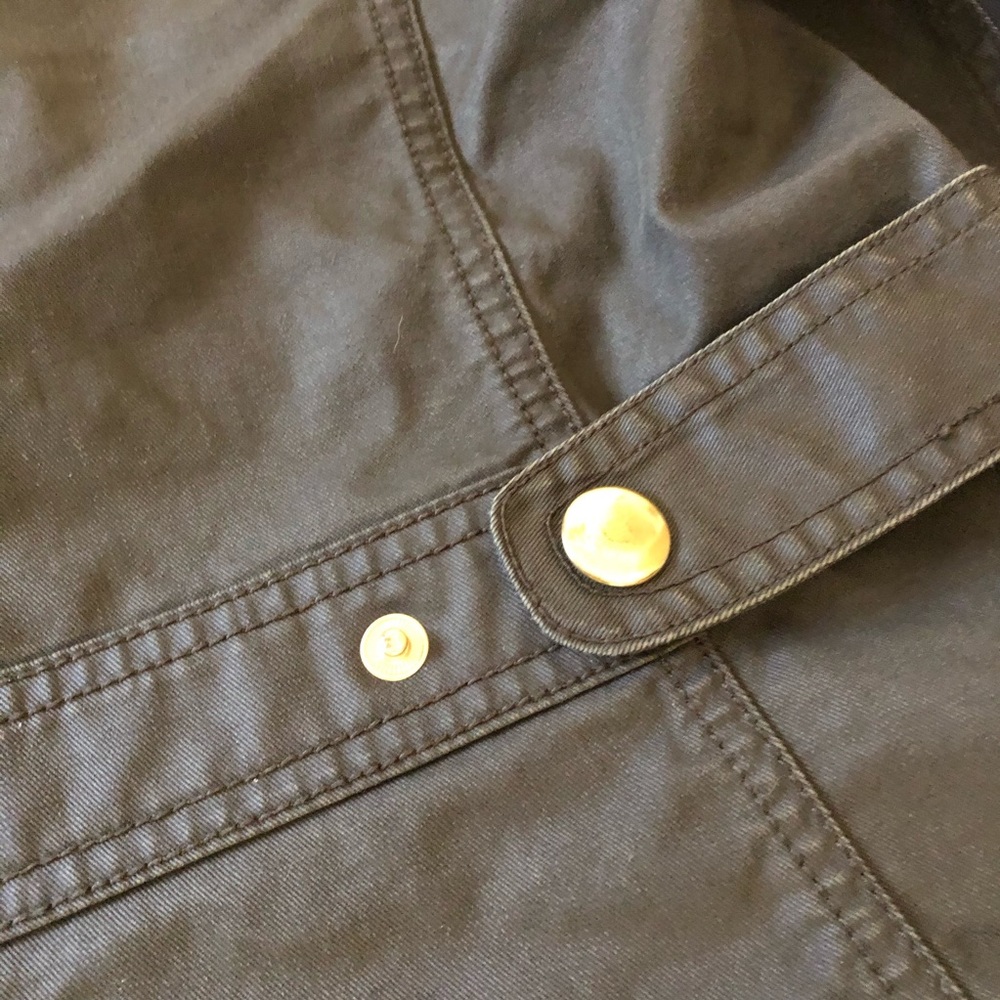 J Crew Downtown Coated Canvas Field Jacket Olive M - Picture 10 of 15